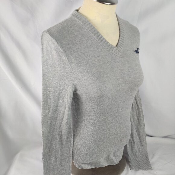 Hollister Womens Gray Pullover Sweater Long Sleeve V-Neck Size Small - Picture 3 of 5